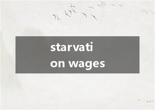 starvation wages是什么意思