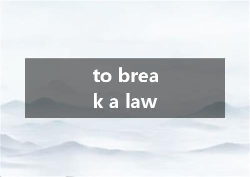 to break a law是什么意思