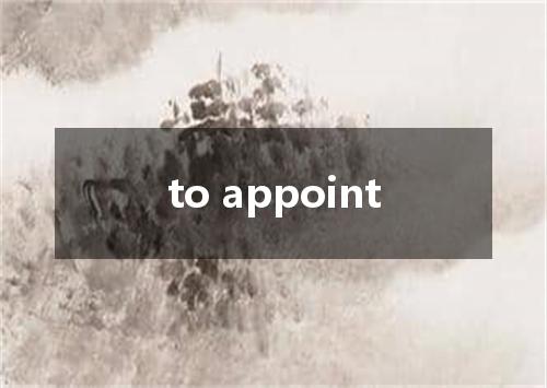 to appoint是什么意思