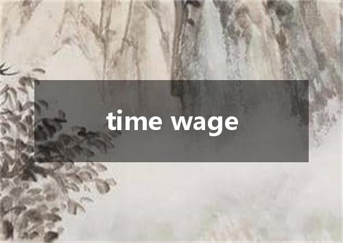time wage是什么意思