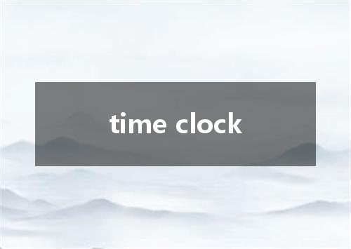 time clock是什么意思