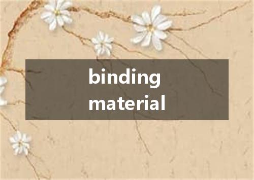binding material是什么意思