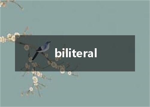 biliteral是什么意思