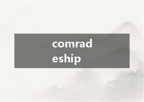 comradeship是什么意思
