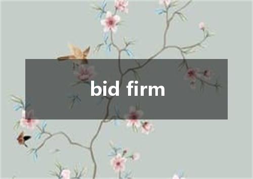 bid firm是什么意思