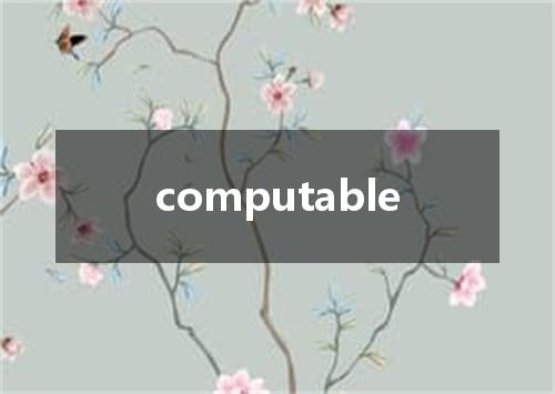 computable是什么意思