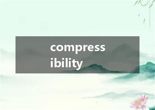 compressibility是什么意思