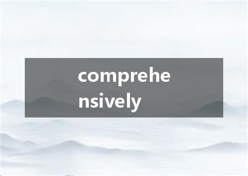 comprehensively是什么意思
