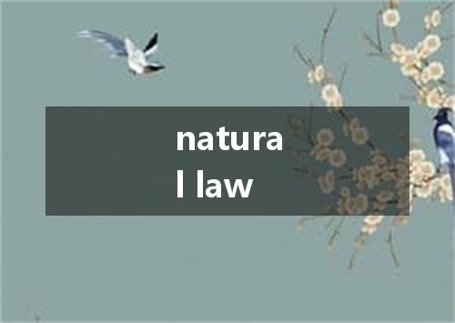 natural law是什么意思