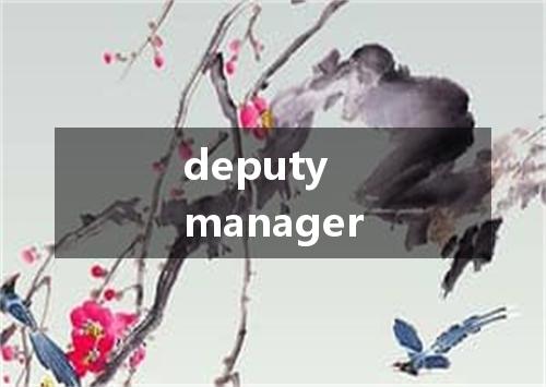 deputy manager是什么意思