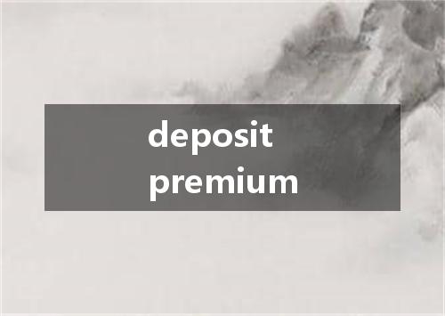 deposit premium是什么意思