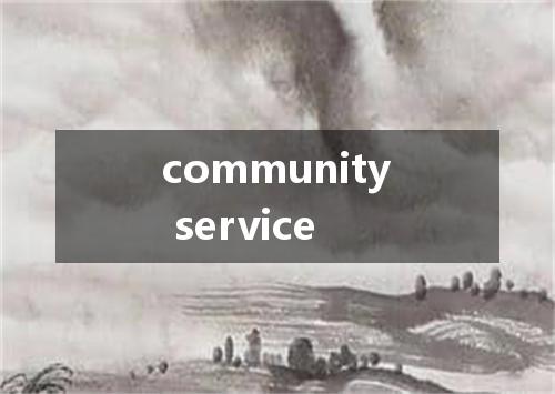 community service是什么意思