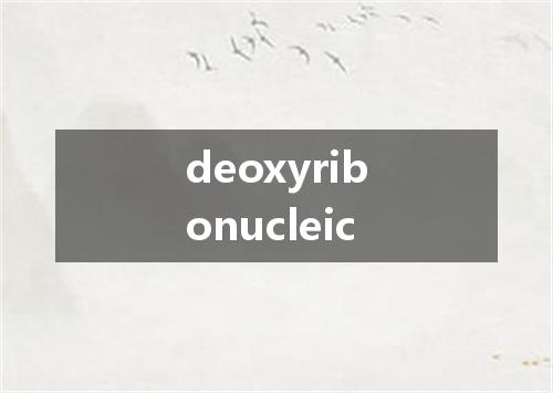 deoxyribonucleic是什么意思