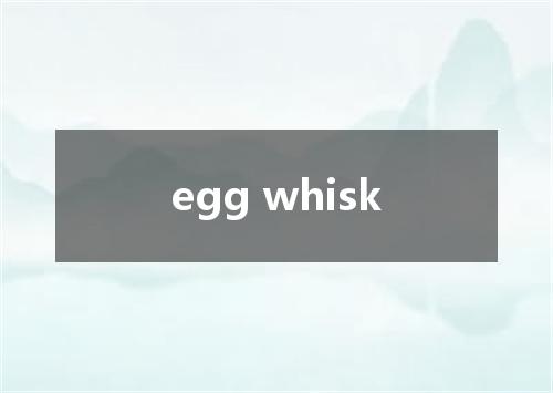 egg whisk是什么意思