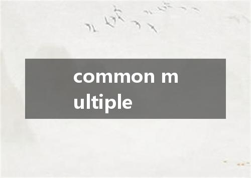 common multiple是什么意思