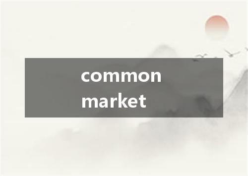 common market是什么意思