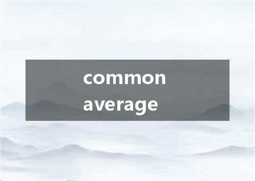 common average是什么意思