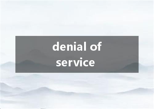 denial of service是什么意思