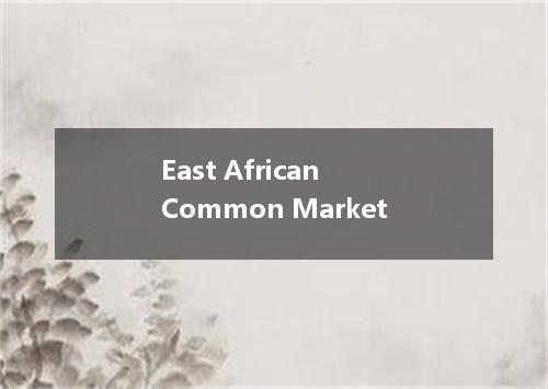 East African Common Market是什么意思