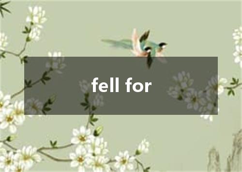 fell for是什么意思