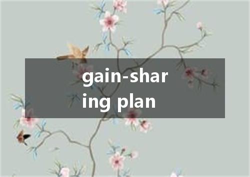 gain-sharing plan是什么意思