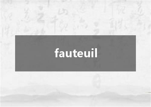 fauteuil是什么意思