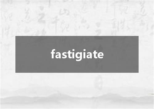 fastigiate是什么意思