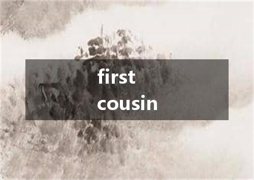 first cousin是什么意思