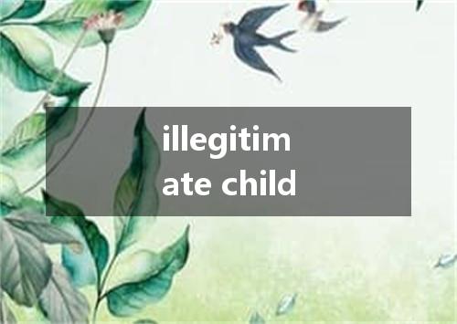 illegitimate child是什么意思