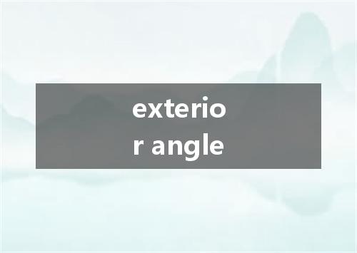 exterior angle是什么意思