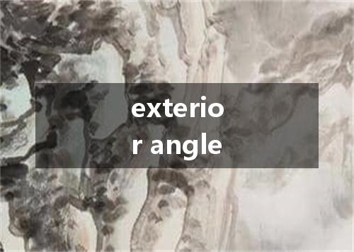 exterior angle是什么意思