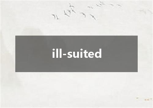 ill-suited是什么意思