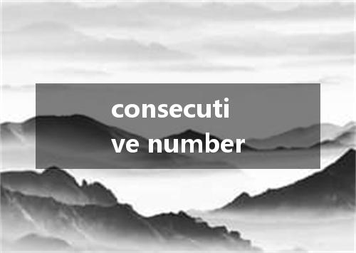 consecutive number是什么意思