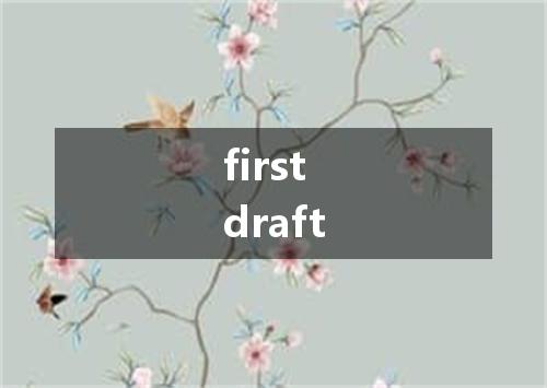 first draft是什么意思