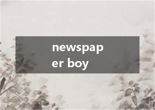 newspaper boy是什么意思