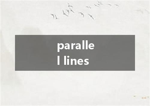 parallel lines是什么意思