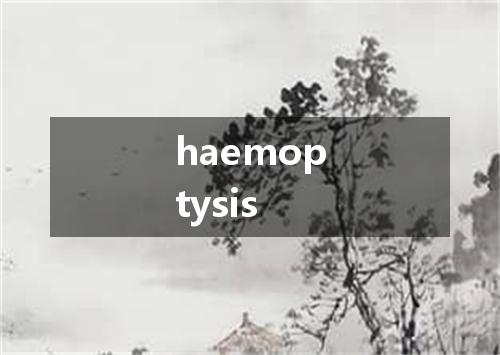 haemoptysis是什么意思