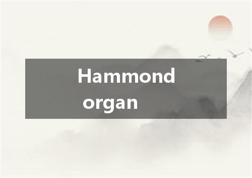 Hammond organ是什么意思