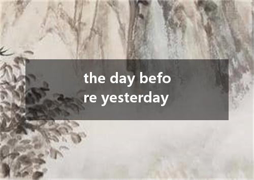 the day before yesterday是什么意思
