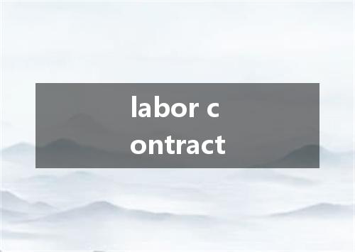 labor contract是什么意思