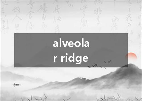 alveolar ridge是什么意思