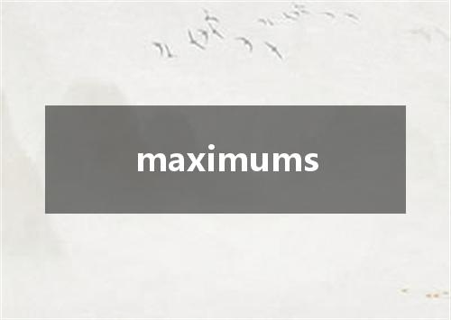 maximums是什么意思