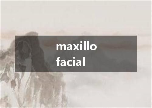 maxillofacial是什么意思