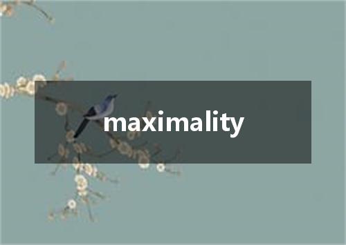 maximality是什么意思