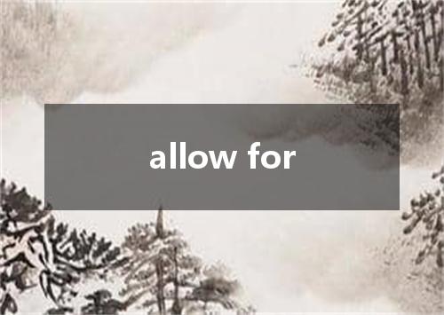 allow for是什么意思