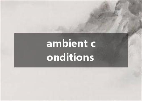 ambient conditions是什么意思