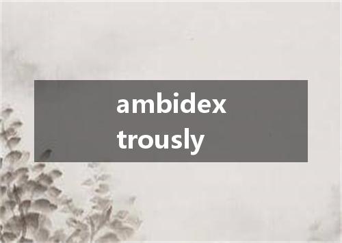 ambidextrously是什么意思