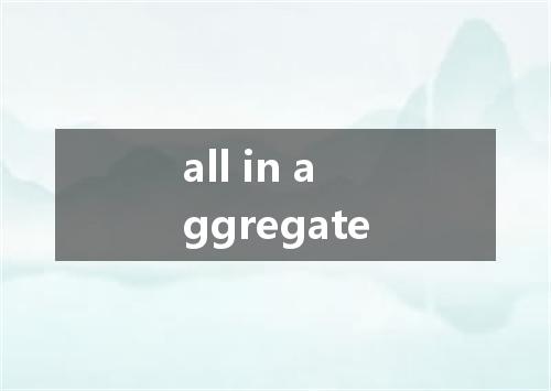all in aggregate是什么意思