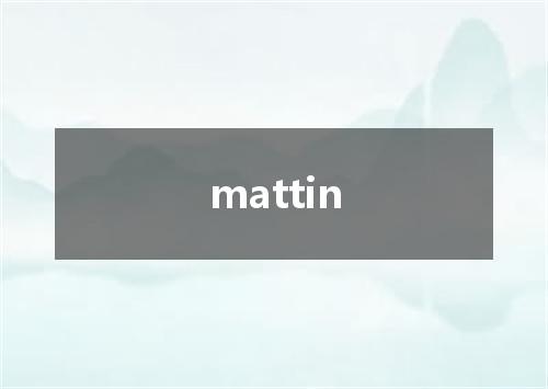 mattin是什么意思