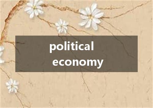 political economy是什么意思